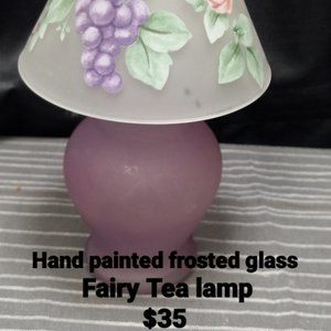 HAND PAINTED FROSTED GLASS FAIRY LAMP